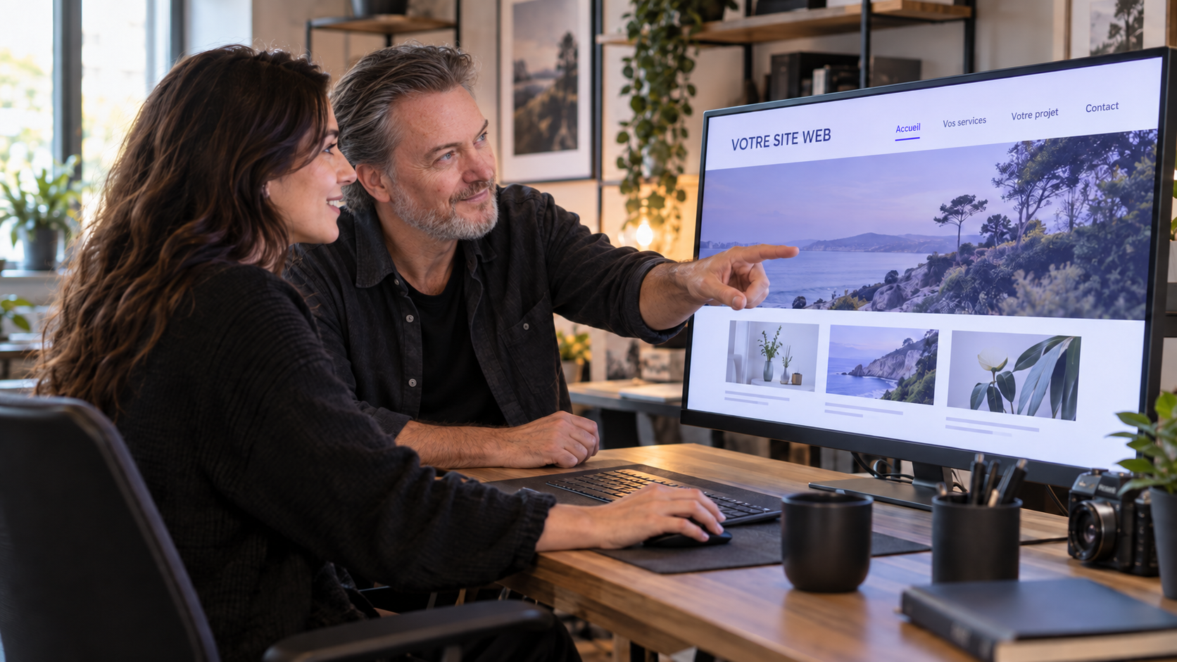 Olivier Duval accompagne un client dans la création de son site web